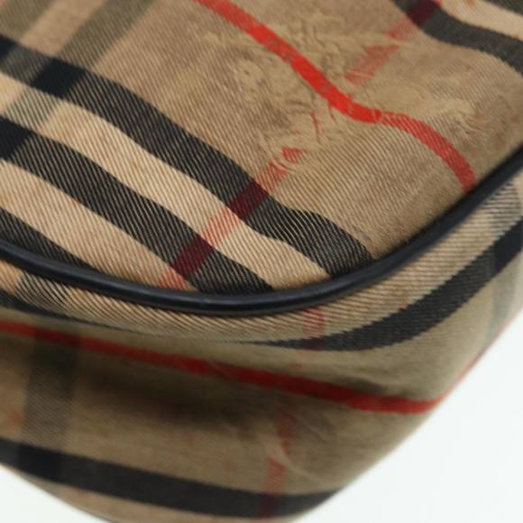 Burberrys Nova Check Shoulder Bag Canvas Beige Black gold Auth 87326 - Picture 13 of 16